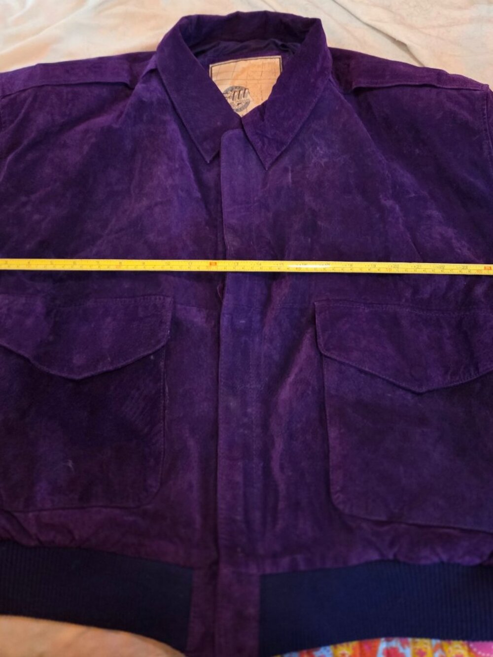Purple Suede Bomber Jacket